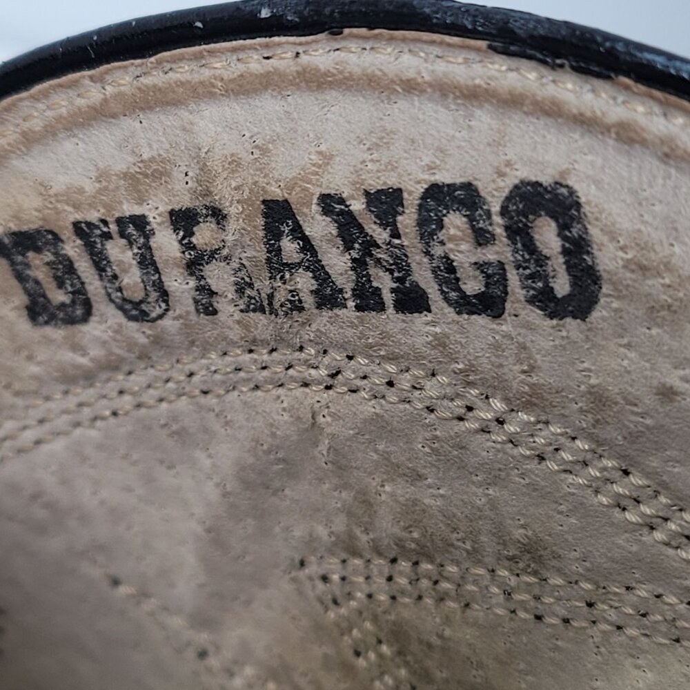 Vintage Durango TR760 Men's Black Leather Cowboy Boots US Size 12EE - Picture 11 of 12